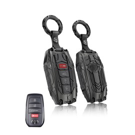 Heavy Key Fob Cover for Toyota, Key Fob Case Protector Accessories Fits for Toyota 2025 2024 Tacoma and 2025-2022 Tundra 4-Button (Type-C-Black)