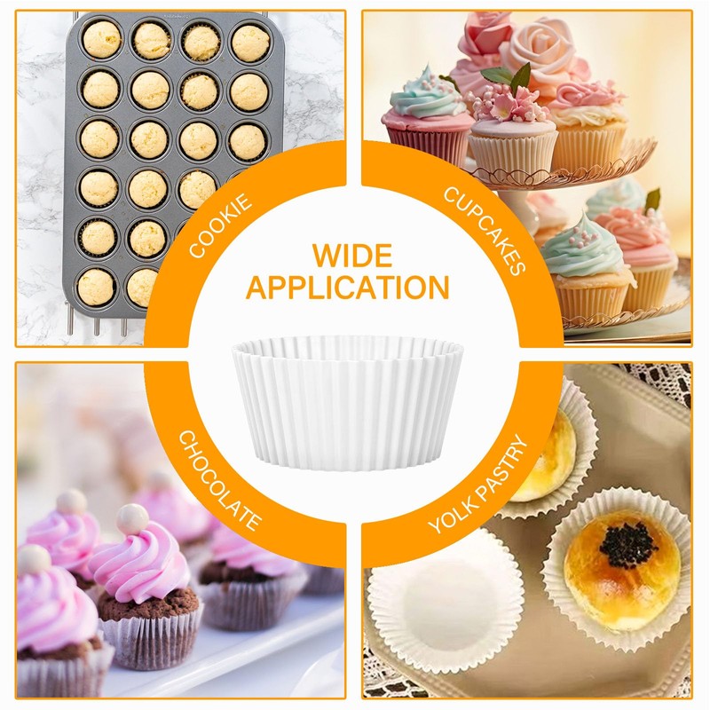 1000 Pcs White Mini Cupcake Liners, Greaseproof Small Muffin Liners
