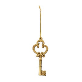 Tokyodo Rococo Key Ornament, Christmas Ornament, 4 Pieces, Decoration Material XO000607, Yellow/Gold, Length Approx. 3.3 inches (8.5 cm), Width Approx. 1.4 inches (3.5 cm)