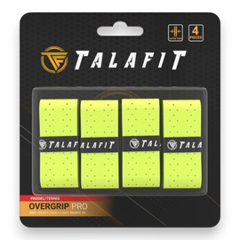 Talafit Pack of 4 Overgrip Padel - Grip Padel - Padel Grip Tape Padel - Holes - Overgrip Tennis - Grip Tennis (Yellow)