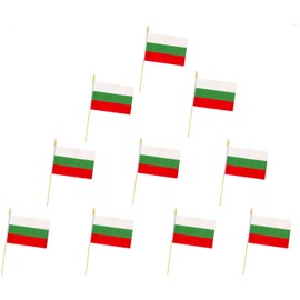 10 Pack Bulgaria Flags - BG Handheld Flag- 5x8 in,Bulgarians Mini Flag. Suitable For Party Decorations, Store Displays, Bar Decorations And National Day Parades.