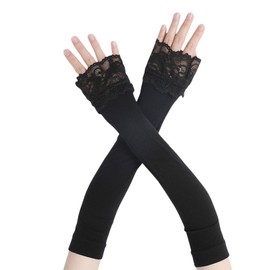 Kingsie Lace Arm Cover, Summer, UV Protection, Women's Gloves, Sun Protection, UV Protection, Arm Cover, UV Protection, Fingerless, Sun Protection, Women's, Stylish, Driving, Sports Meetings, Work,