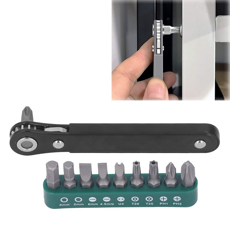 11Pcs Mini Screwdriver Set 1/4in Pocket Micro EDC Tool Ratchet
