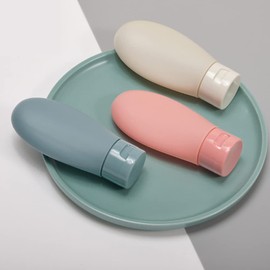 DDUP 3 Pcs Travel Bottles Set,60ML Travel Bottles & Containers,Small Mini Empty Plastic Squeeze Bottles for Travel Toiletries,Shampoo and Conditioner with Storage Bag.(Multicolor)