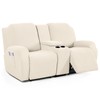 TAOCOCO Loveseat Recliner Cover with Middle Console, Stretch Loveseat Cover