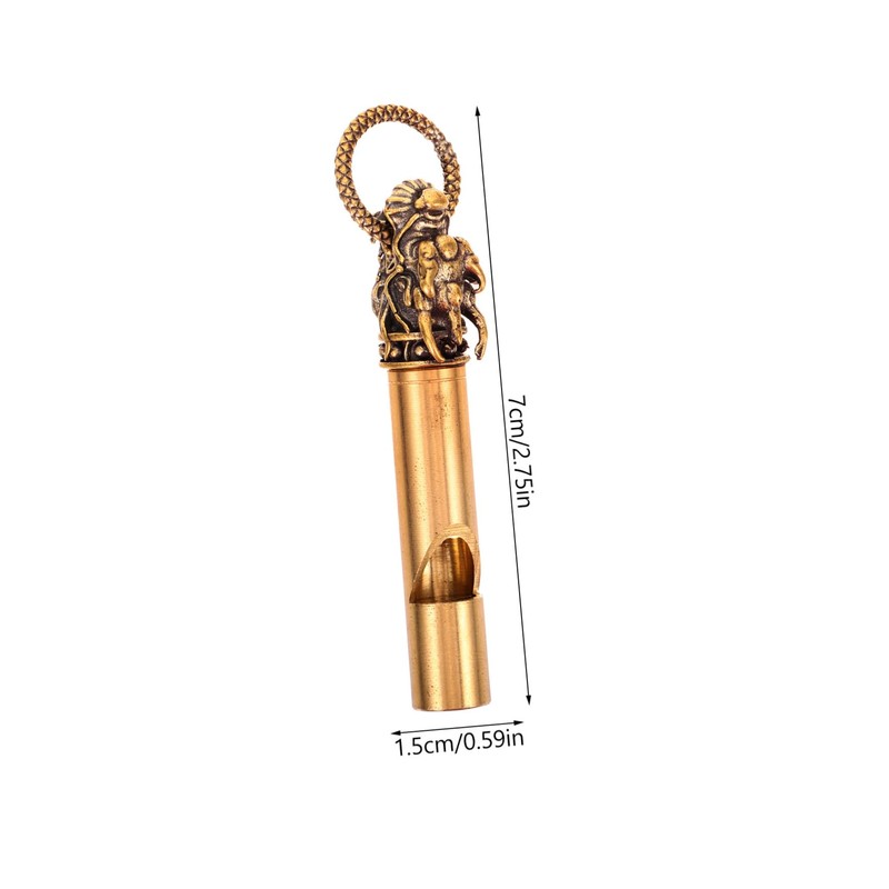 Mipcase Copper Dragon Whistle Keychain Decorative Whistle for Outdoor Survival