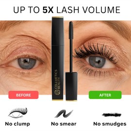 Cellmetics Mascara for Older Women 60 Plus, Volumizing & Lengthening Tubing Mascara with Lash Growth Effect, Hypoallergenic, Smudge-Free and Gentle for Sensitive Eyes