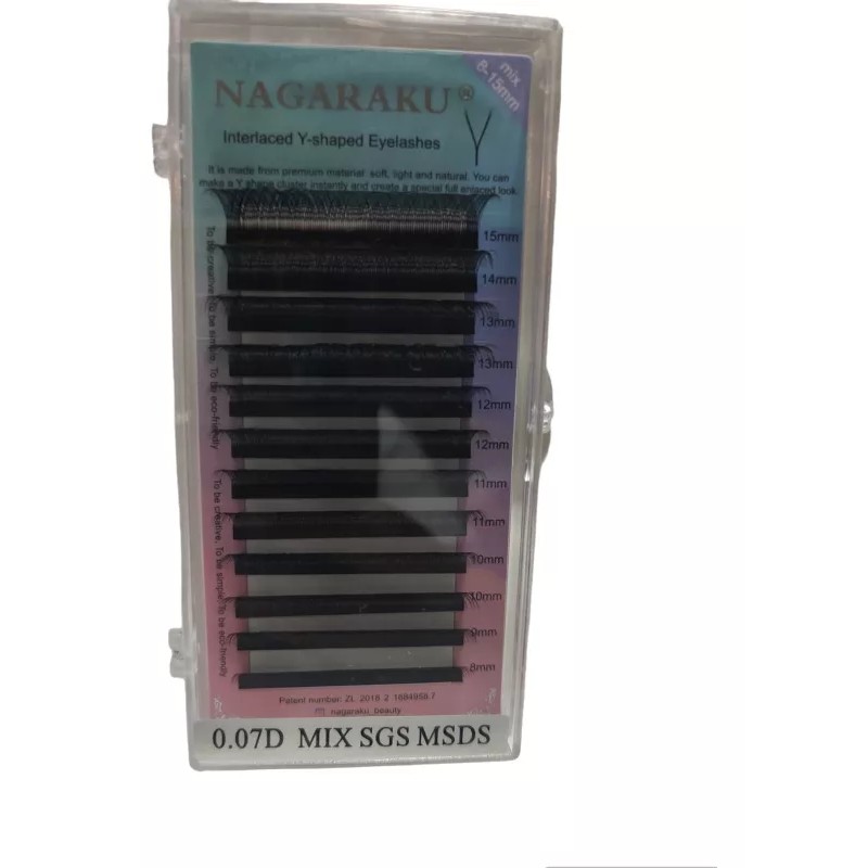 Nagaraku Extensiones De Pestañas Nagaraku Yy Negro 0.07d 8-15mm