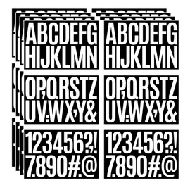 24 Sheets 384 Pcs Vinyl Letter Stickers,3 inch Self-Adhesive Alphabet Numbers Stickers Waterproof Mailbox Numbers Sticker letters for Mailboxes, Window, Door,Signs,Cars,Boats, Business, Address Number