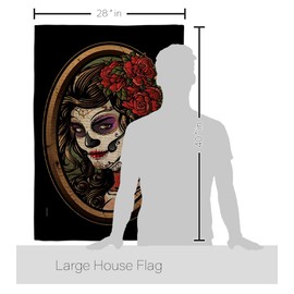Angeleno Heritage La Calavera Catrina House Flag Eagle Set Fall Day of Dead Dia De Los Muertos Fiesta Mexican Party Autumntime Decoration Banner Small Garden Yard Gift Double-Sided, Made in USA