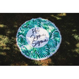 Sorority Shop Phi Sigma Sigma - Palm Leaf - Fringe Towel - Blanket