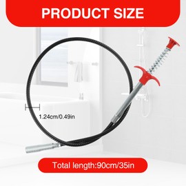 LOGJAM 2 Pcs Drain Snake Hair Clog Remover, Flexiable Grabber Claw Sink Drain Cleaner for Kitchen Bathroom Sewer 35 Inch