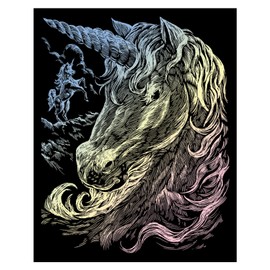 Royal & Langnickel Unicorn Hologram Effect Scratch Pictures for Children and Adults with Scratch Pen and Template