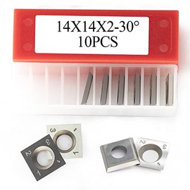 14mm Square Carbide Inserts Cutters Knives Blades 14×14×2.0mm-30°for Woodworking Spiral/Helical Planer Cutter Head or Lathe Turning 10pcs