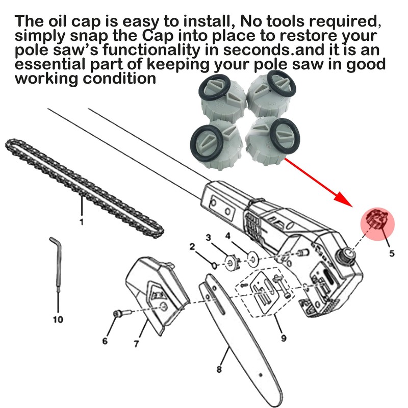 Bamkyait Replacement Ryobi Cap 099988002015 for P4360 18V Pole Saw
