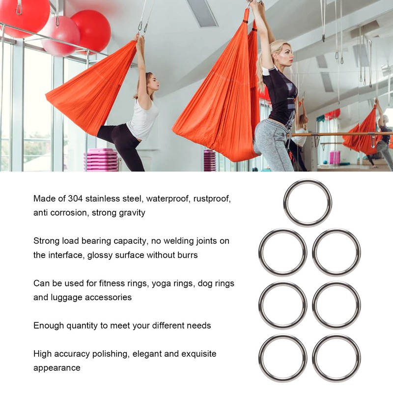 7 Pcs 304 Stainless Steel Metal O Ring Waterproof Rustproof