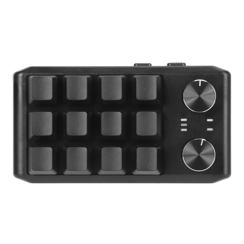 Mini Custom Keypad 12 Mechanical Keys 2 Knobs Programmable Red