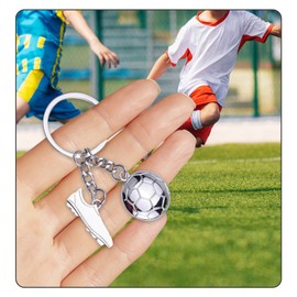 SHYSBV Football Keyring Stainless Steel Keyring Football Sports Fan Metal Pendant for Car/Sports Bag, Football Fans Gift for Boys (Football Boot Design)