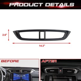 Xotic Tech Interior Center Console AC Vent Air Condition Wind Outlet Frame Decoration Cover Trim, Carbon Fiber Pattern, Compatible with Honda CRV 2017-2022