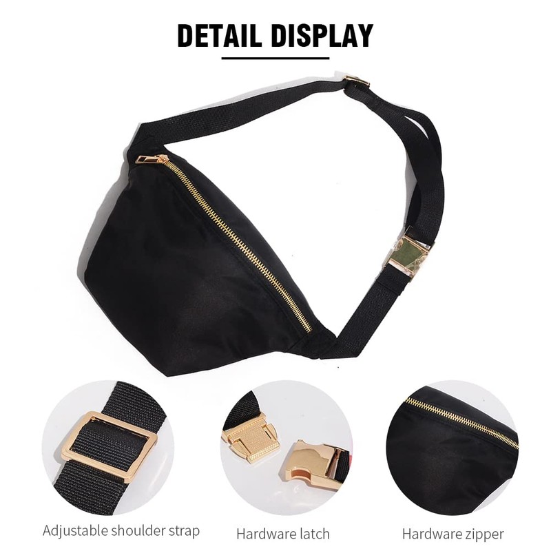 Kaymey Adjustable Waist Pack Bag Water Resistant (Black)