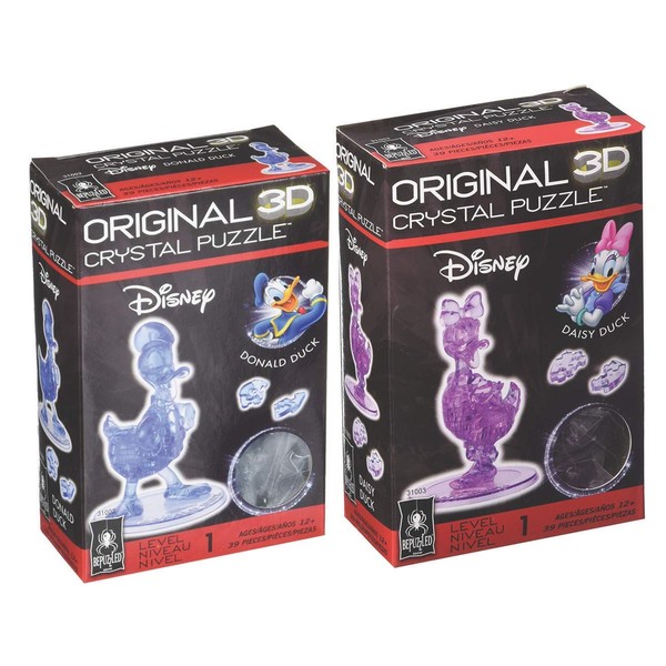 Bepuzzled Donald Duck and Daisy Duck Puzzle Bundle of Two 3D Crystal Puzzles