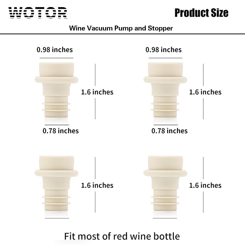 WOTOR Wine Stoppers Vacuum, Wine Saver, Wine Pump Vacuum Stoppers,