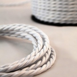 smartect Textile Cable, White, 10 Metres, Vintage Lamp Cable, Fabric Twisted, 2-Core (2 x 0.75 mm²) Power Cable, Textile-Coated for Own DIY Project