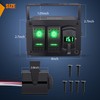 Nilight 2 Gang Rocker Switch Box 12V SPST ON Off