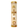 Unique Paschal Gold-Tone Candle Alpha Omega Cross Sheep