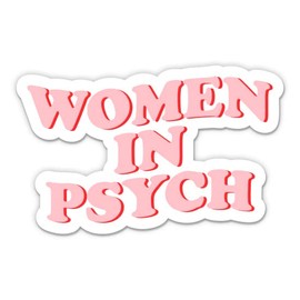 Women in Psych Sticker - 3" Laptop Sticker - Waterproof Vinyl for Car, Phone, Water Bottle - Psychology Therapy Mental Health Decal