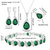 LMXXVJ Green Cubic Zirconia Necklace Ring Earrings Bracelet Jewelry Set