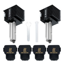 2 Pack A1/A1 Mini Hotend Print Hot end kit with Ceramic Heatbreak Throat Tube, Aluminum Alloy Heatsink & Upgrade 0.4mm Hardened Steel Nozzle,4PCS Silicone Cover Sock for Bambu Lab 3D Printer