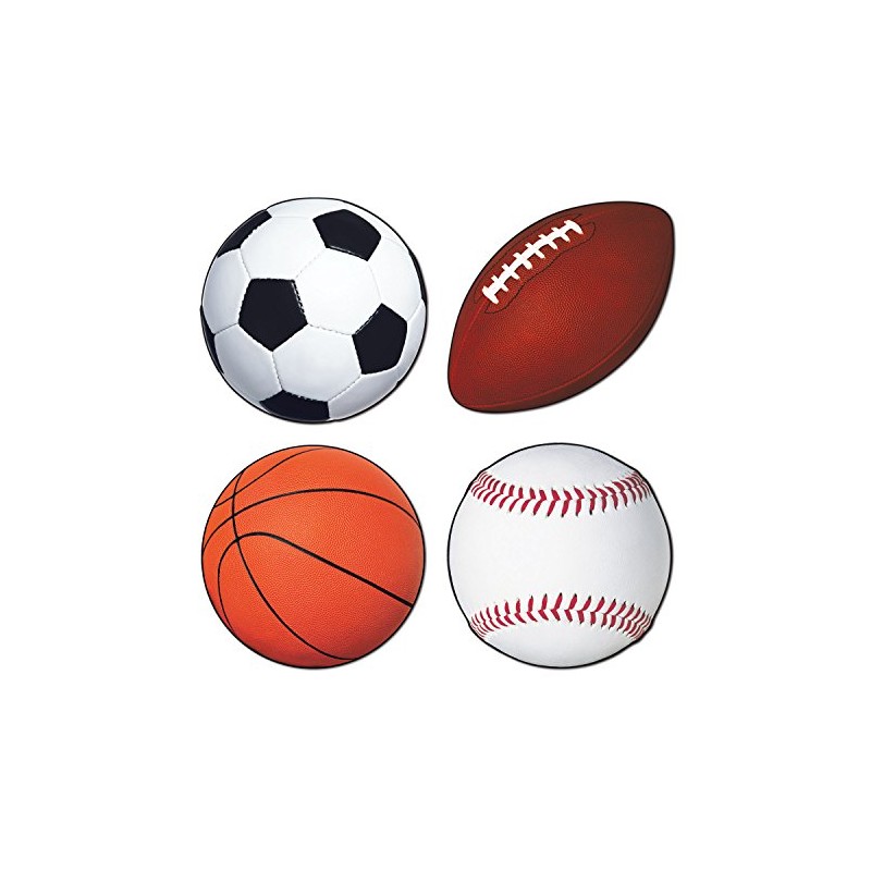 Beistle 4-Pack Sports Cutouts, 12-Inch-15-Inch