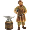 FADEDA 3 x Blacksmith with Anvil, Height: 7 cm, Hand-Painted,