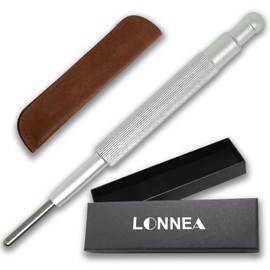 LONNEA フェイスツボ押し棒 バネ式美顔器 耳ツボ押し棒 表情筋 筋膜リリース フェイスライン 目元ケア リフトアップ ツボ押し 耳つぼスティック 全身使え（バネ式 - コーヒー色収納袋）