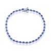 Beaux Bijoux 5mm Oval Created Sapphire 7.5” Royal Tennis Bracelet