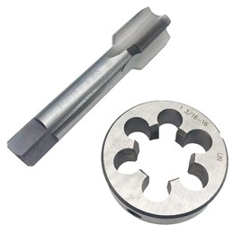 1 3/16"-16 Tap and Die Set RH 1 3/16-16 Tap Die Set Threading Tool Right Hand Machine 1 3/16x16 Thread Tap and Round Die 1-3/16x16 Thread Repair Tool