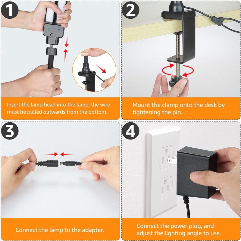 ShineTech Led Desk Lamp for Office Home, Bright Double Head