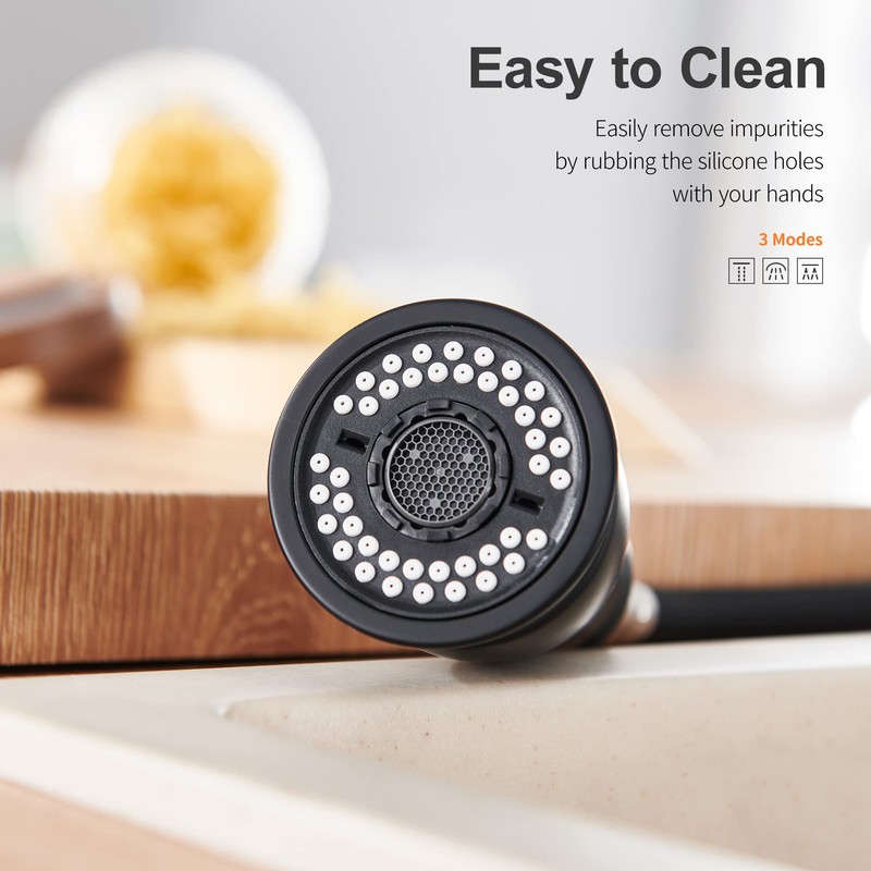 TIORIY Pull Down Kitchen Faucet Head Replacement, 3 Functions Kitchen