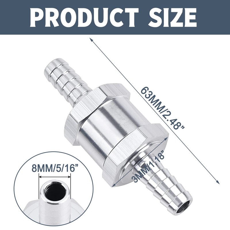 GSTP 2 Packs 5/16" 8mm Aluminium Alloy Non Return One