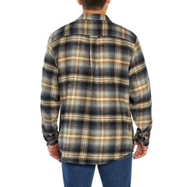Orvis Men’s Spread Collar Flannel Shirt (US, Alpha, X-Large, Regular, Regular, Black)