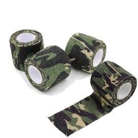 Kimlonton Camouflage Tape, Camouflage Tape, Length 1.7 ft (4.5 m), Width 2.0 inches (5 cm), Jungle Camouflage, Set of 4, Camouflage Pattern, Stretchable, Jungle Camo, Airsoft Game, Camera & Camp,