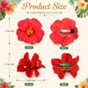 10 Pcs Hawaiian Flower Hair Clips for Women, Artificial Hibiscus