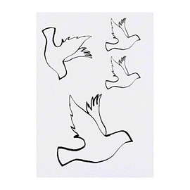 Azeeda 4 x 'Taube' Temporäre Tattoos - Wasserfest, Hautfreundlich & Ungiftig · Transfers in Verschiedenen Größen (TO00004201)
