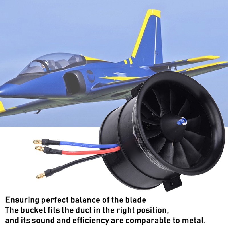 EDF 70mm 12-Blade Fan Propeller with Starting Motor for RC