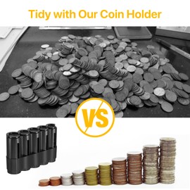 Weskjer Euro Coin Storage Box Plastic Coin Dispenser Folder Easy Change Purse for Taxi Driver/Bar Restaurant, Pack of 2