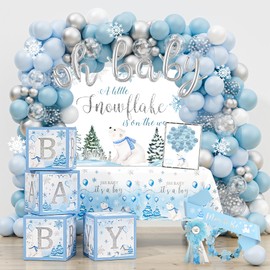 Little Snowflake Baby Shower Decorations Party Supplies, A Little Snowflake is on The Way Baby Shower Decor, Baby Its Cold Outside Baby Shower, Winter Wonderland Christmas Baby Shower Decorations