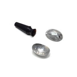 Medfort-Instruments Corneal Eye Shield Protector, Stainless Steel with Suction Pump, 29mm X 21mm (Large), Set of 3