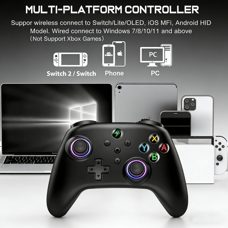 HEYLACOOLX Switch 2 Pro Controller with Stand, Wireless Switch Pro