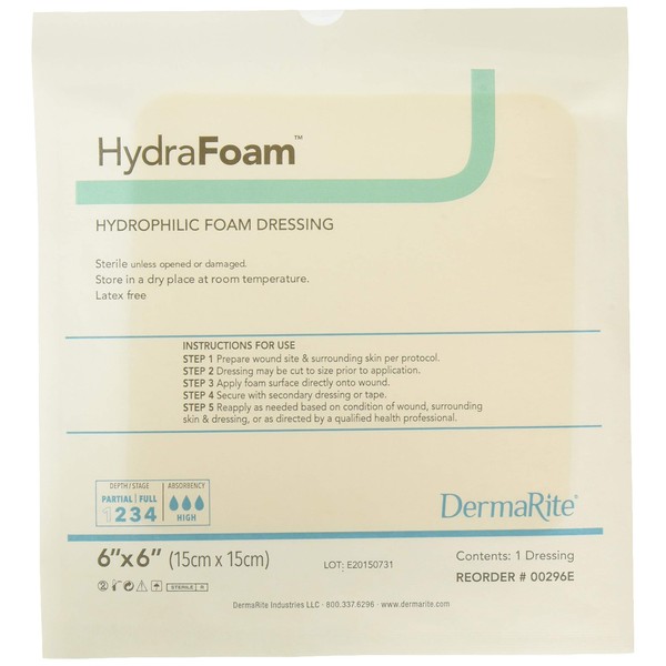 Dermarite Industries Hydra Foam, 6x6, 10 Count